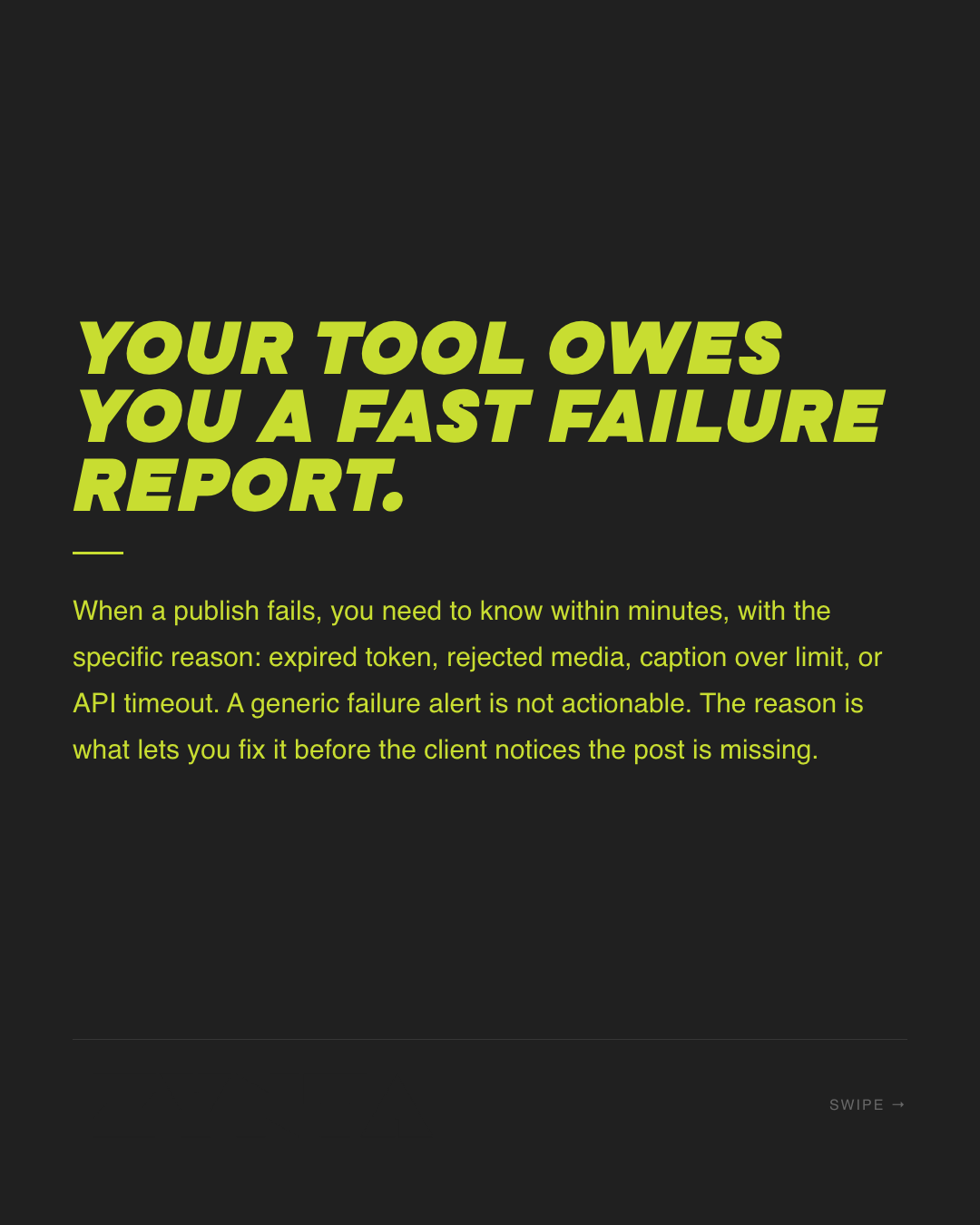 Slide 8 — Scheduled vs Published: The Gap Where Posts Die