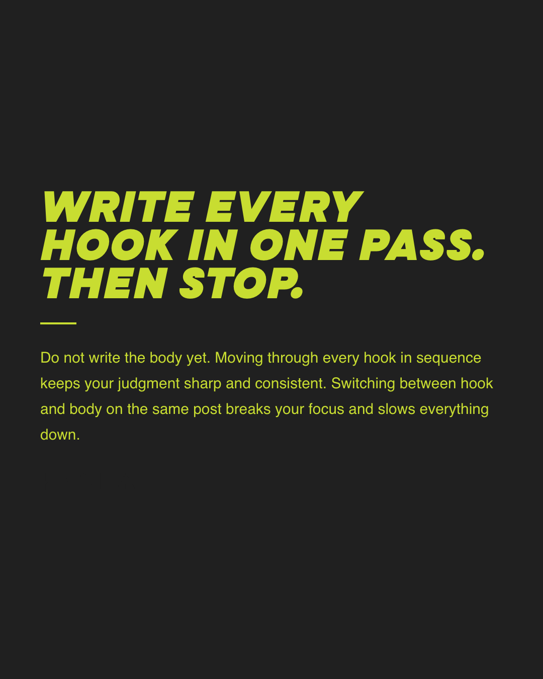 Slide 4 — Batch a month of posts in one sitting