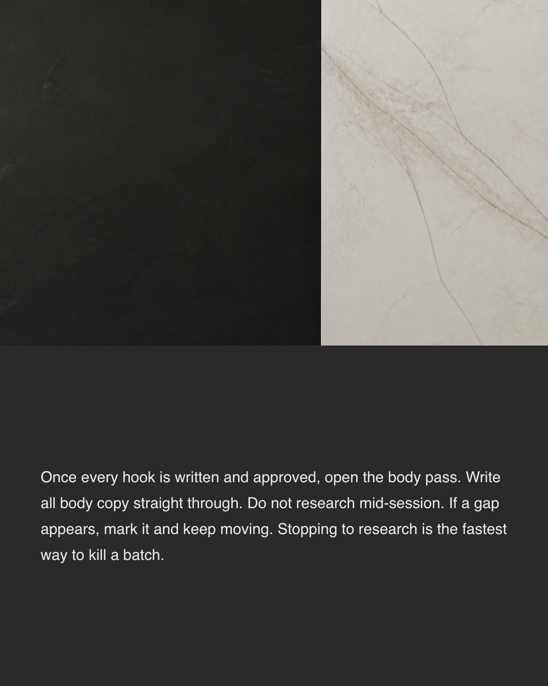 Slide 5 — Batch a month of posts in one sitting