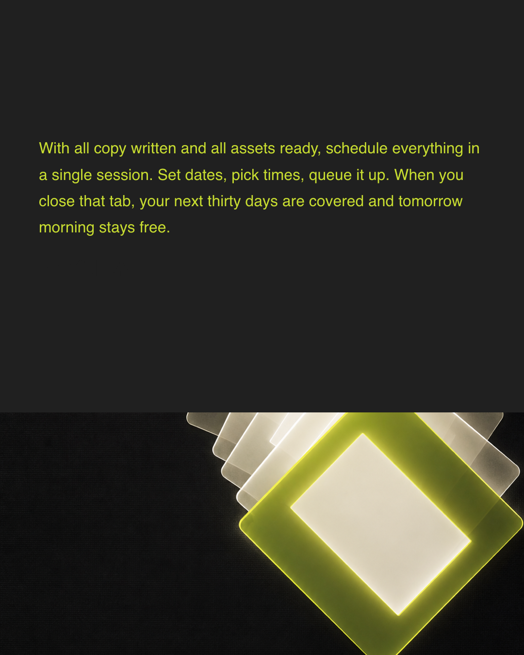 Slide 9 — Batch a month of posts in one sitting