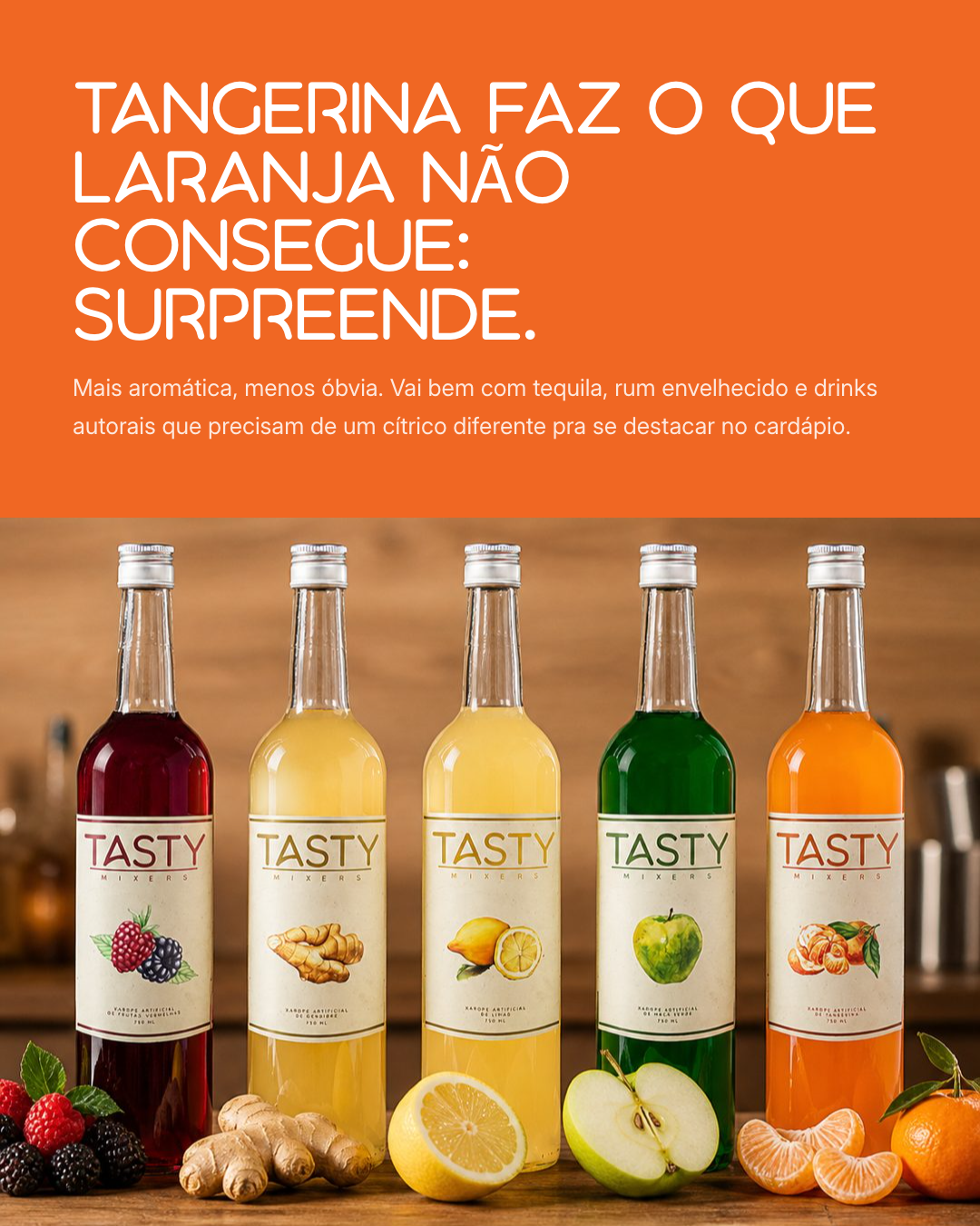 Slide 7 — 5 sabores Tasty Mixers e onde cada um brilha