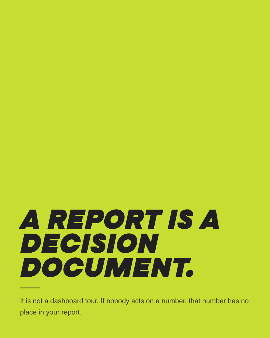 Slide 2 — Client report in 10 minutes flat