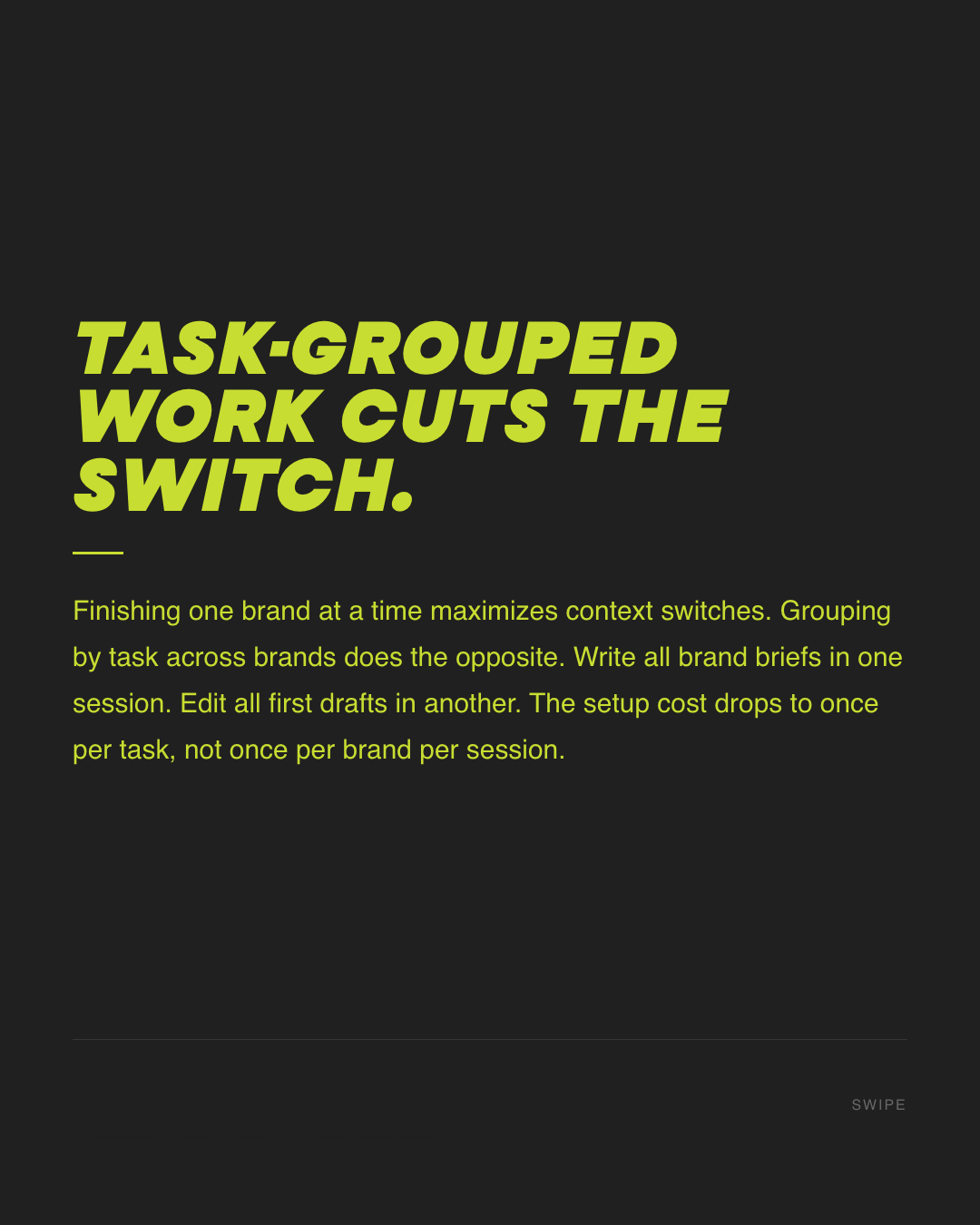 Slide 6 — Context switch is what slows multi-brand ops