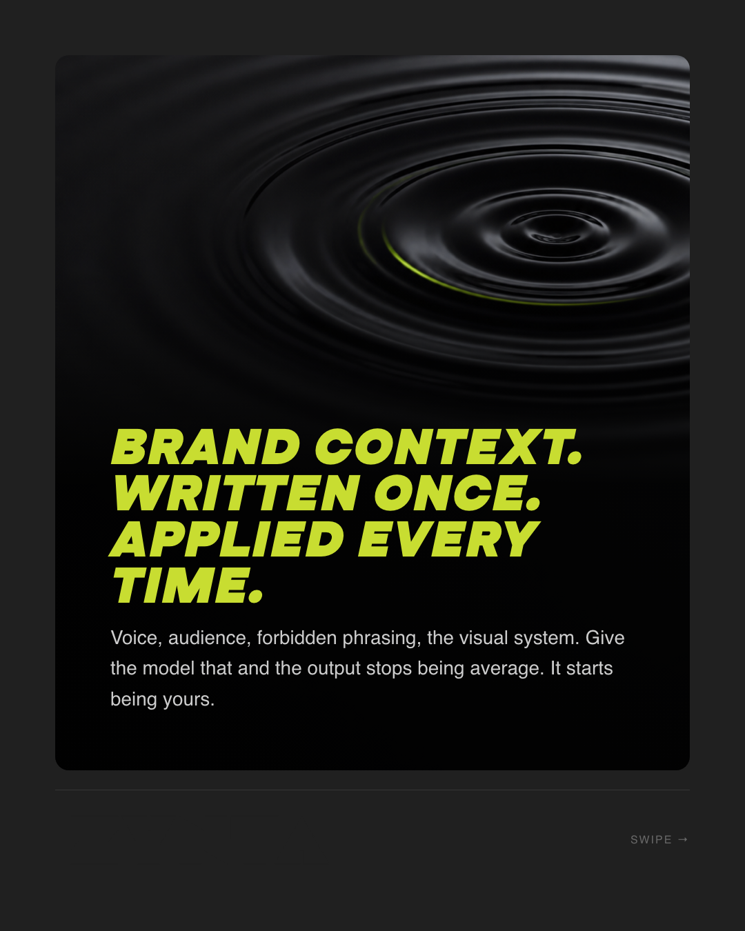 Slide 5 — AI carousels sound the same. Context is the fix.