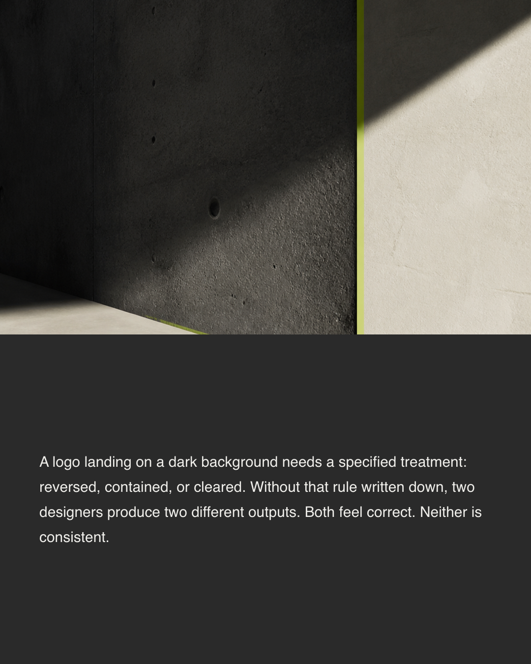 Slide 5 — Template vs System: What Holds a Brand Together
