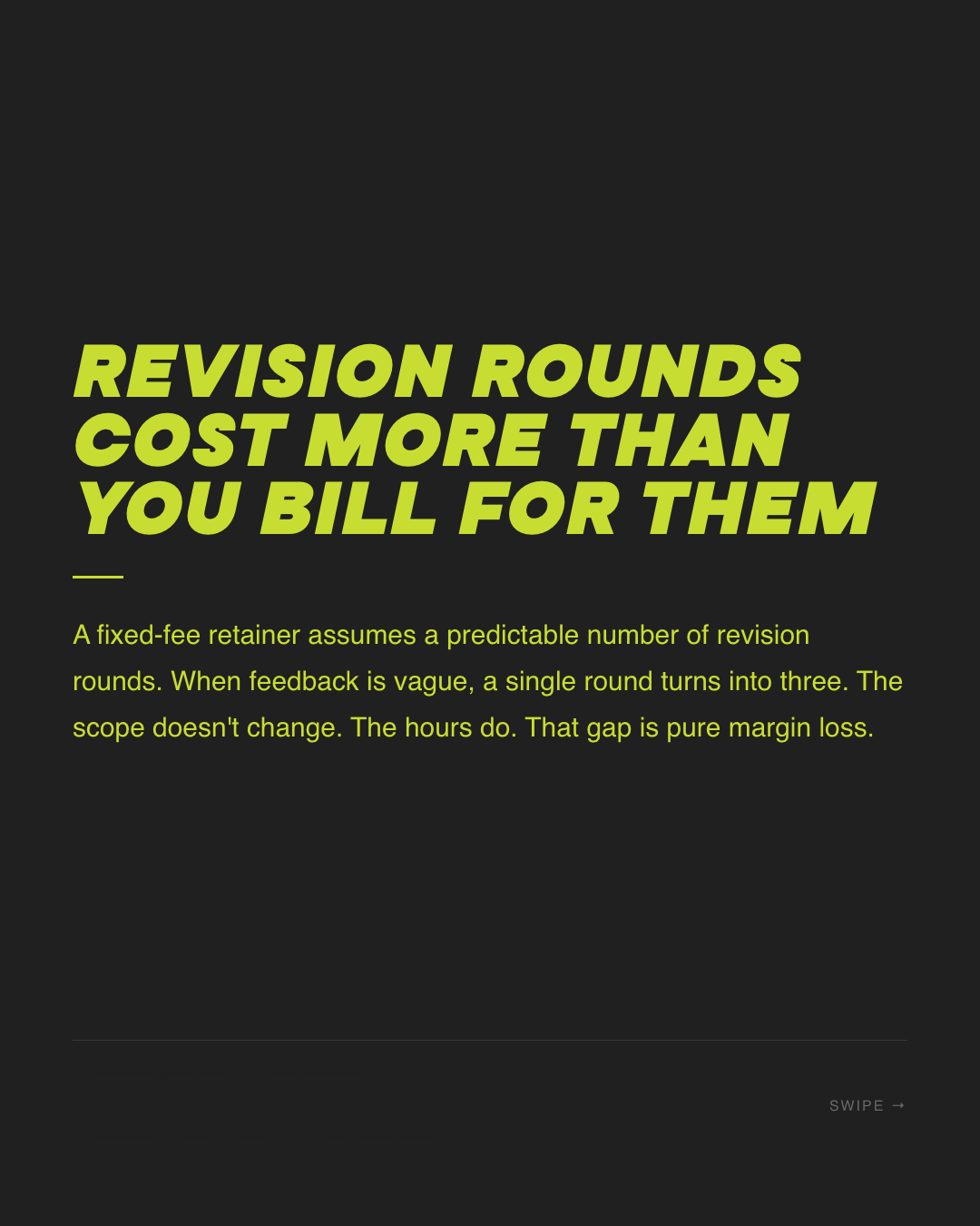 Slide 2 — Approval loops are where retainer margin dies